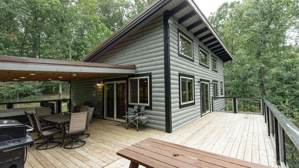 Above the Pines | Scenic Cabin Rentals Exterior View of Above the Pines from the Expansive Deck.